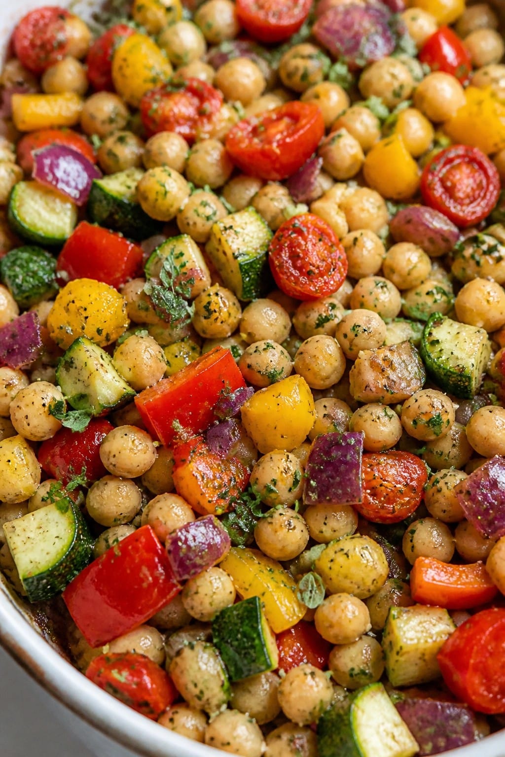 Mediterranean Chickpea and Summer Vegetable Casserole