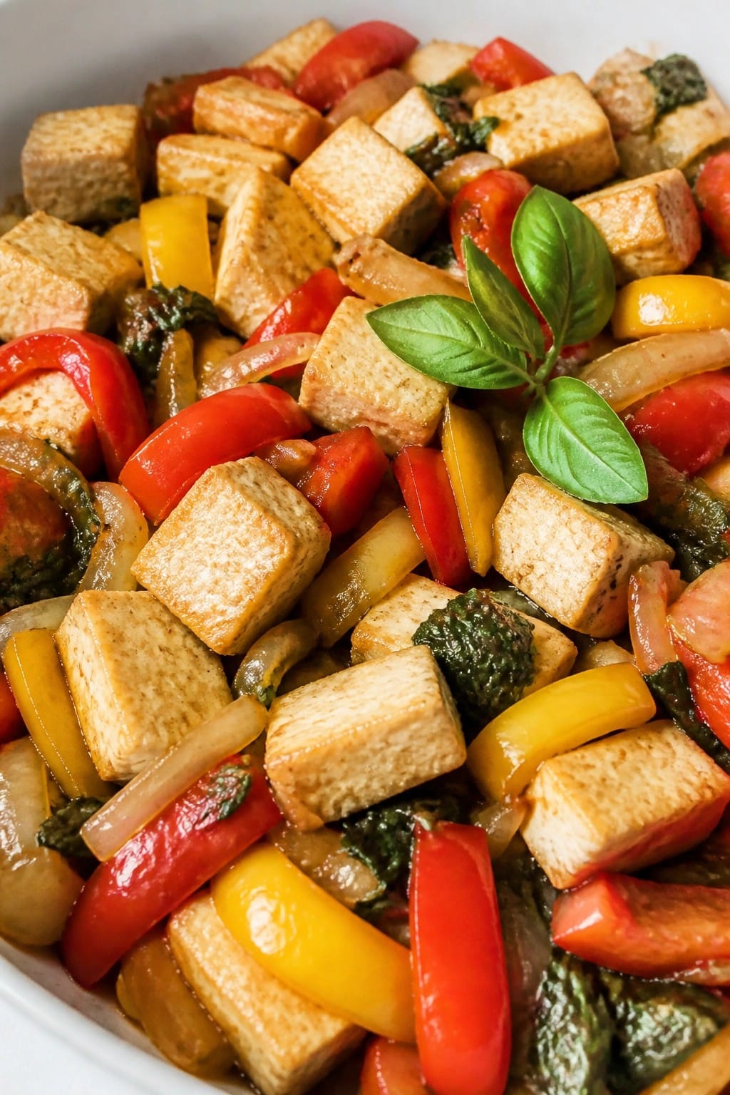 Thai Basil Tofu and Bell Pepper Casserole