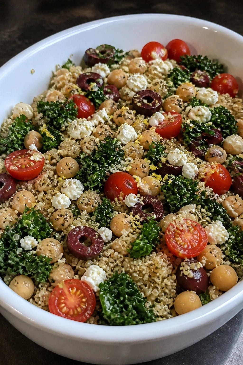 Quinoa, Kale, and Chickpea Mediterranean Casserole