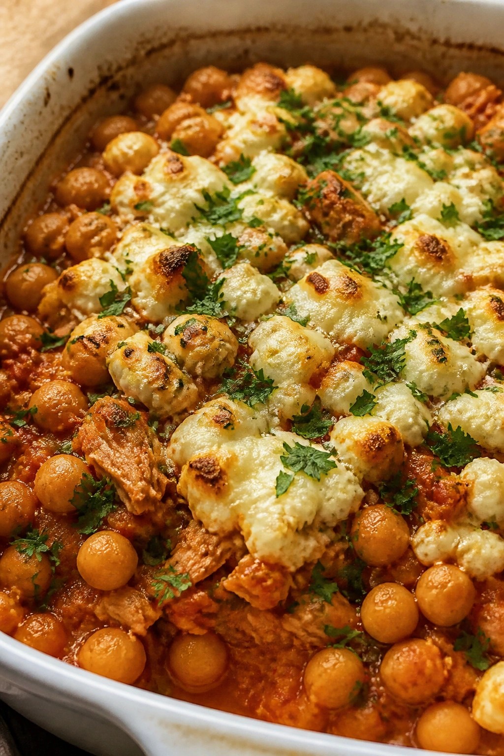 Mediterranean Tuna and Chickpea Casserole with Feta