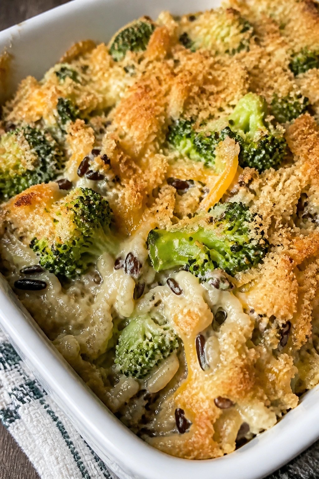 Cheesy Broccoli and Wild Rice Casserole