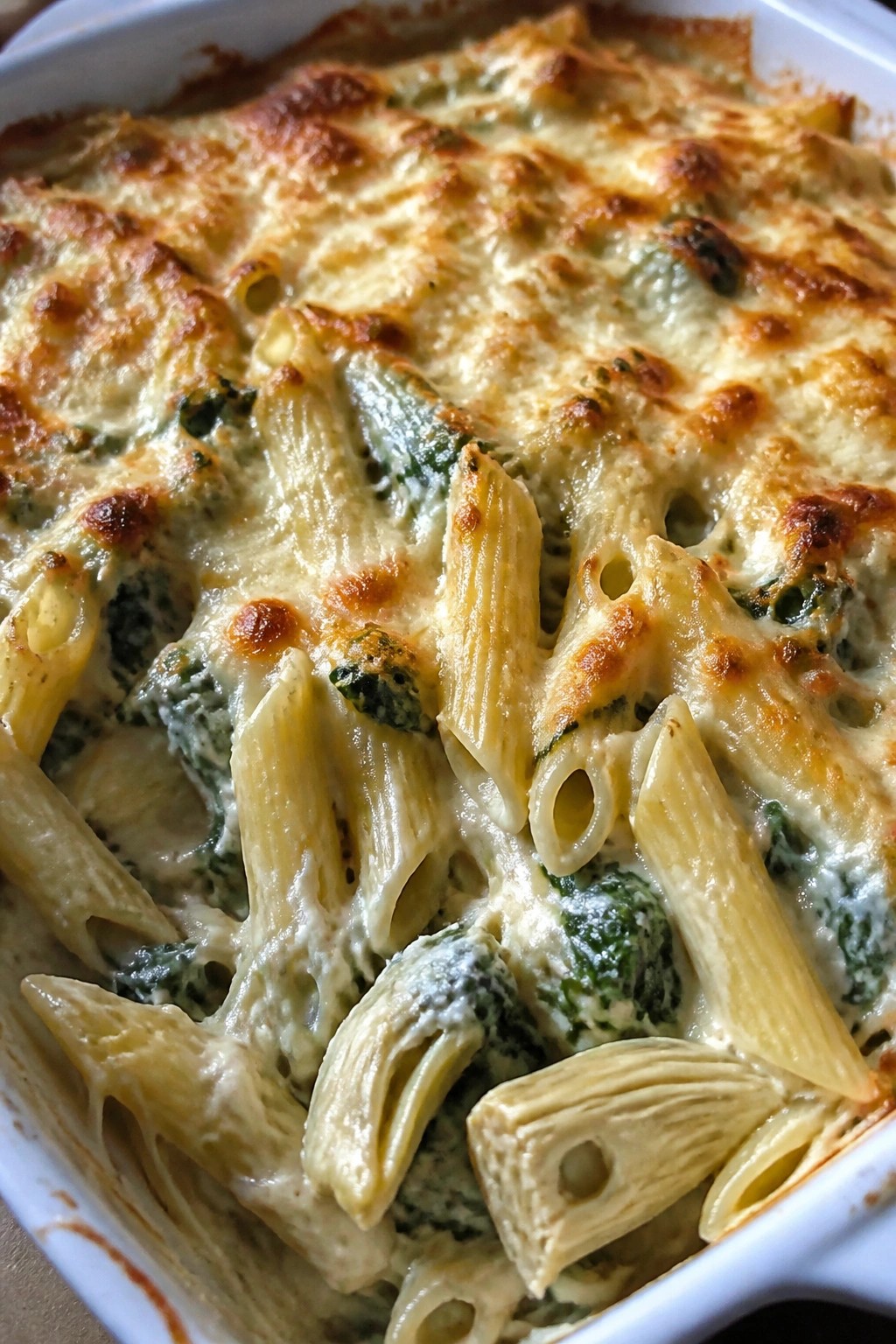 Creamy Spinach Artichoke Pasta Casserole