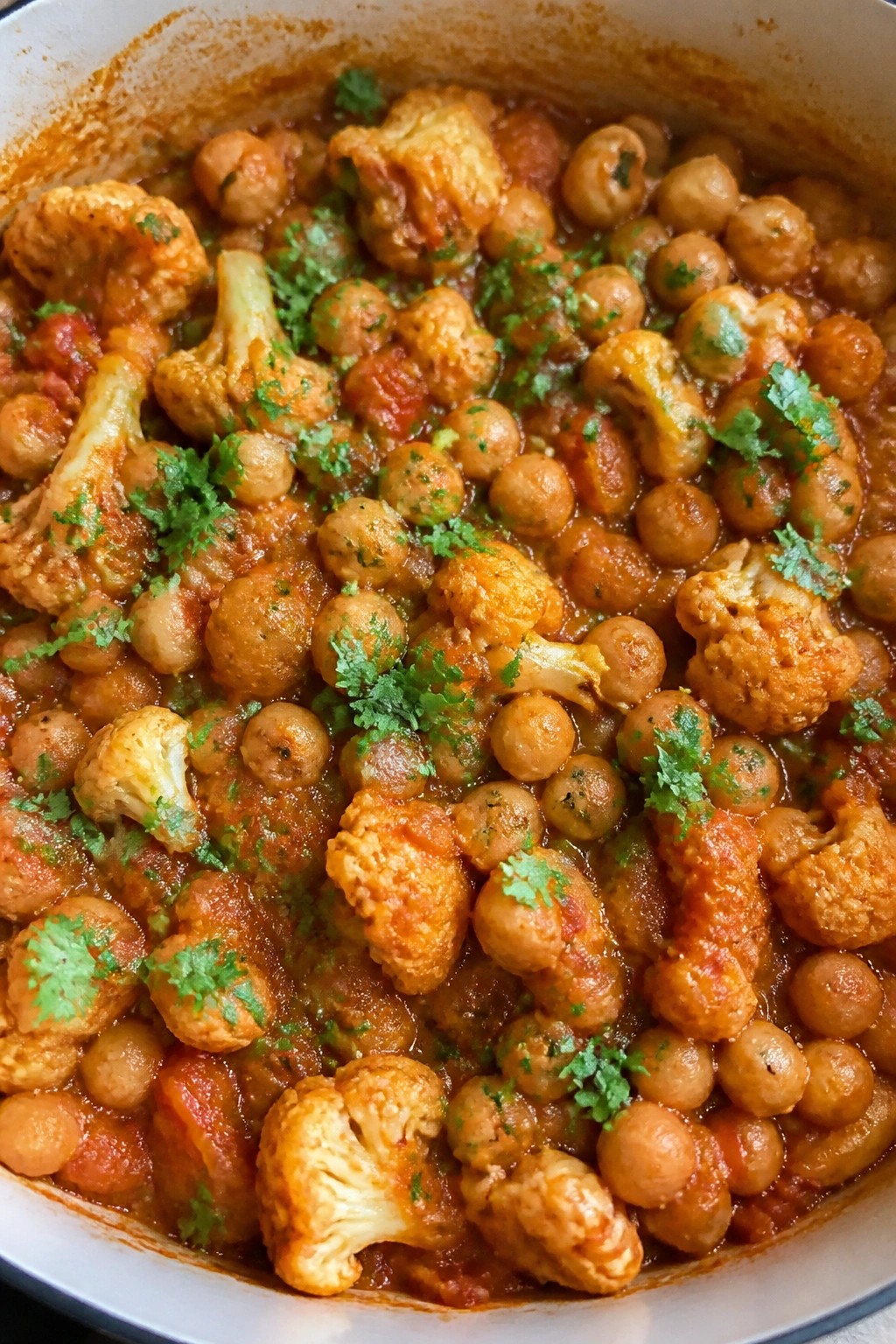 Indian-Spiced Chickpea and Cauliflower Casserole