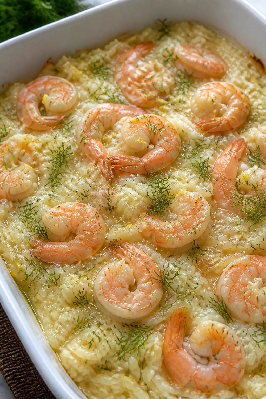 Lemon Dill Shrimp and Rice Casserole