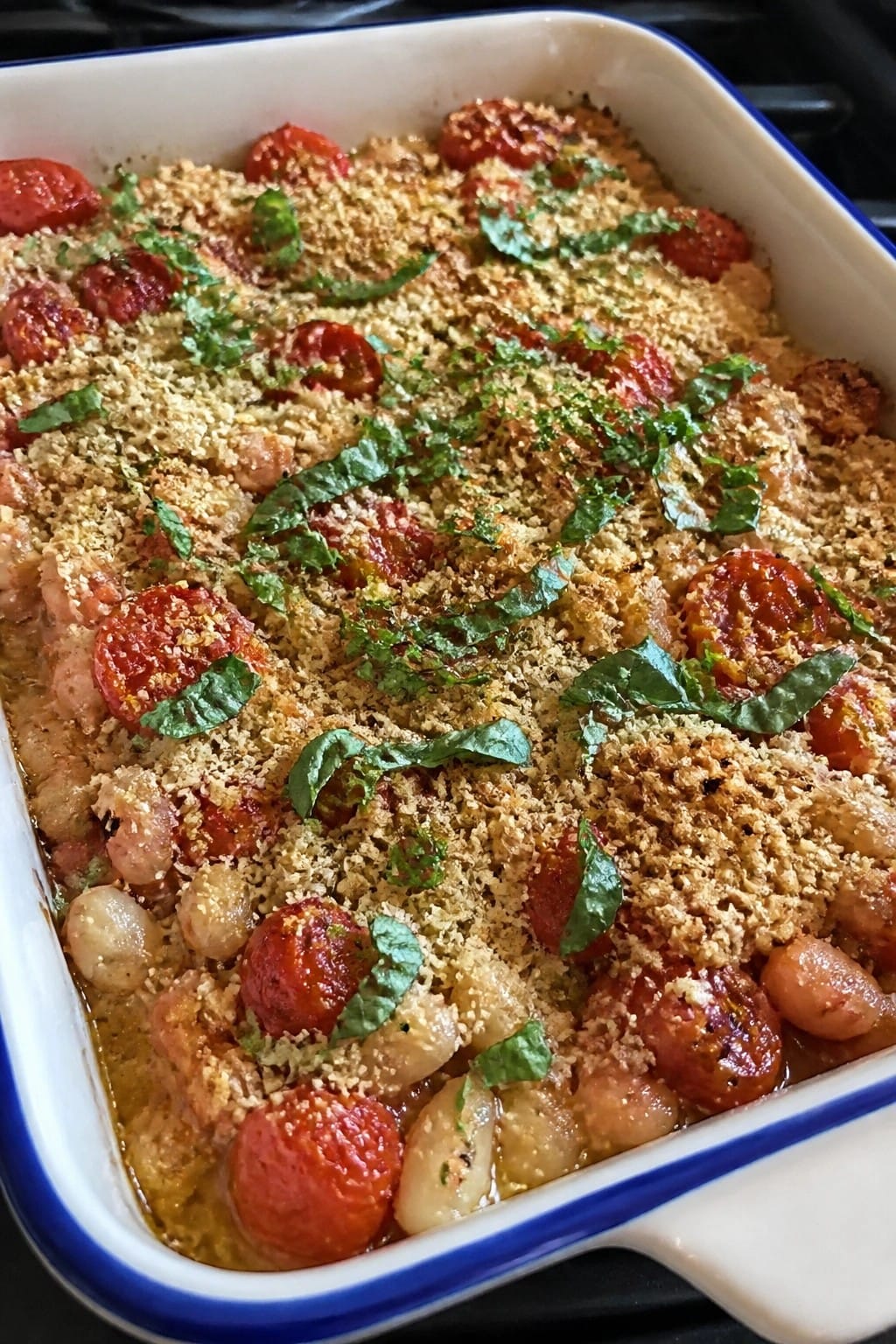 Tuna White Bean Cherry Tomato Casserole