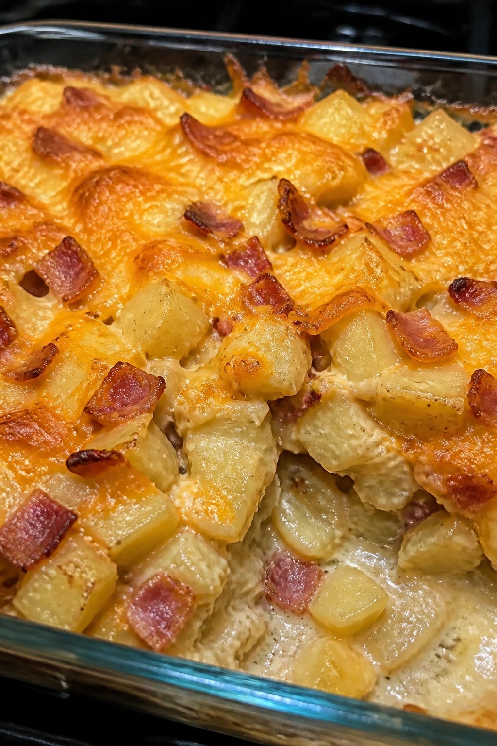 Classic Cheddar Bacon Potato Casserole