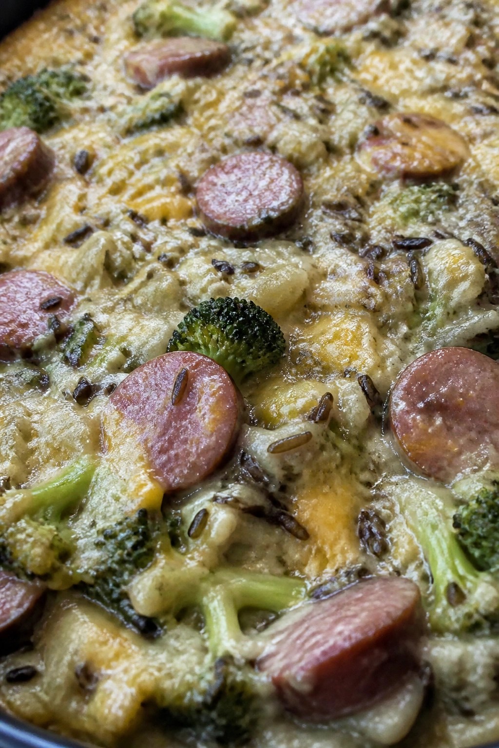 Broccoli Cheddar Sausage Wild Rice Casserole