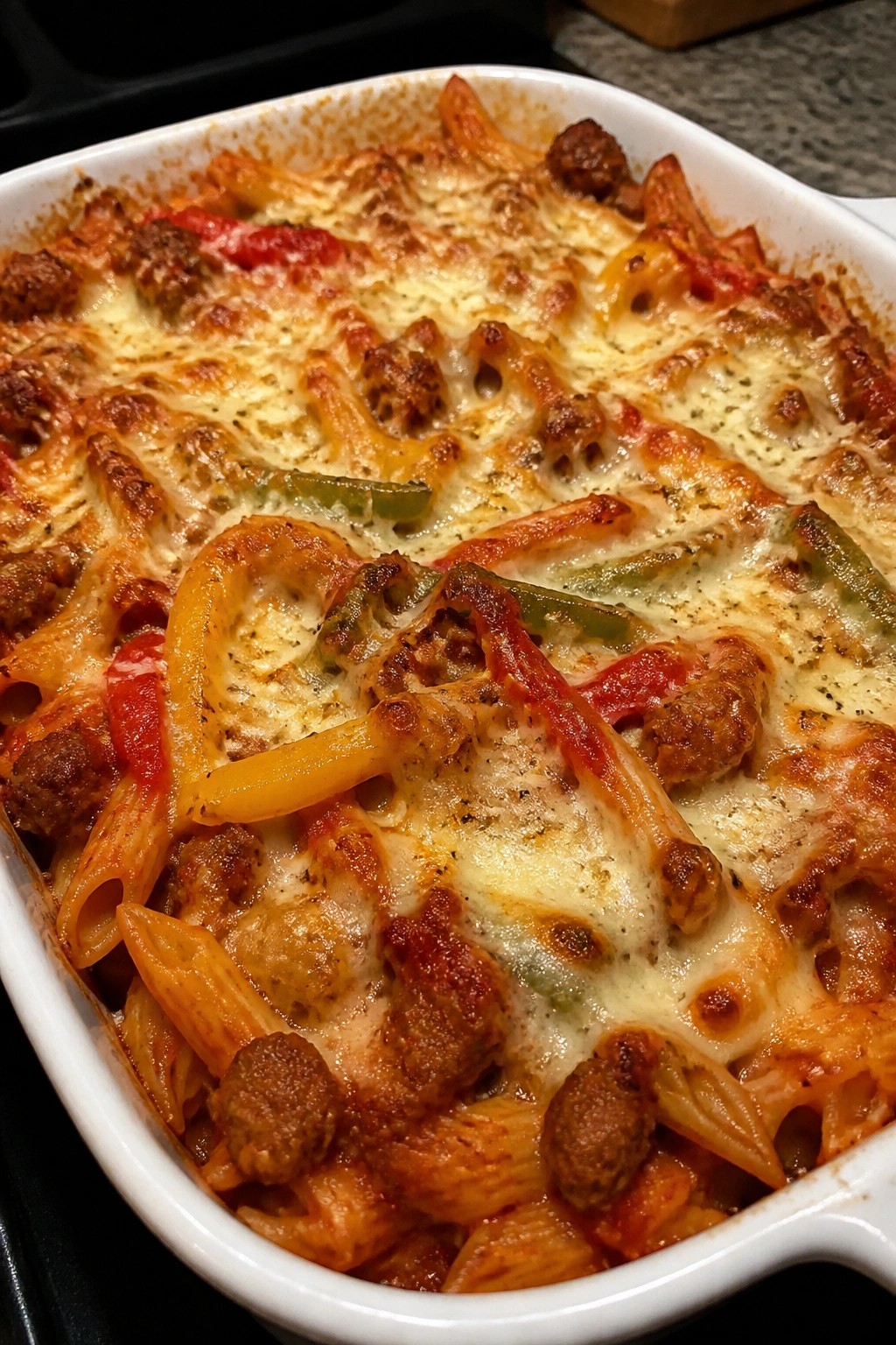 Cheesy Italian Sausage and Pepper Casserole