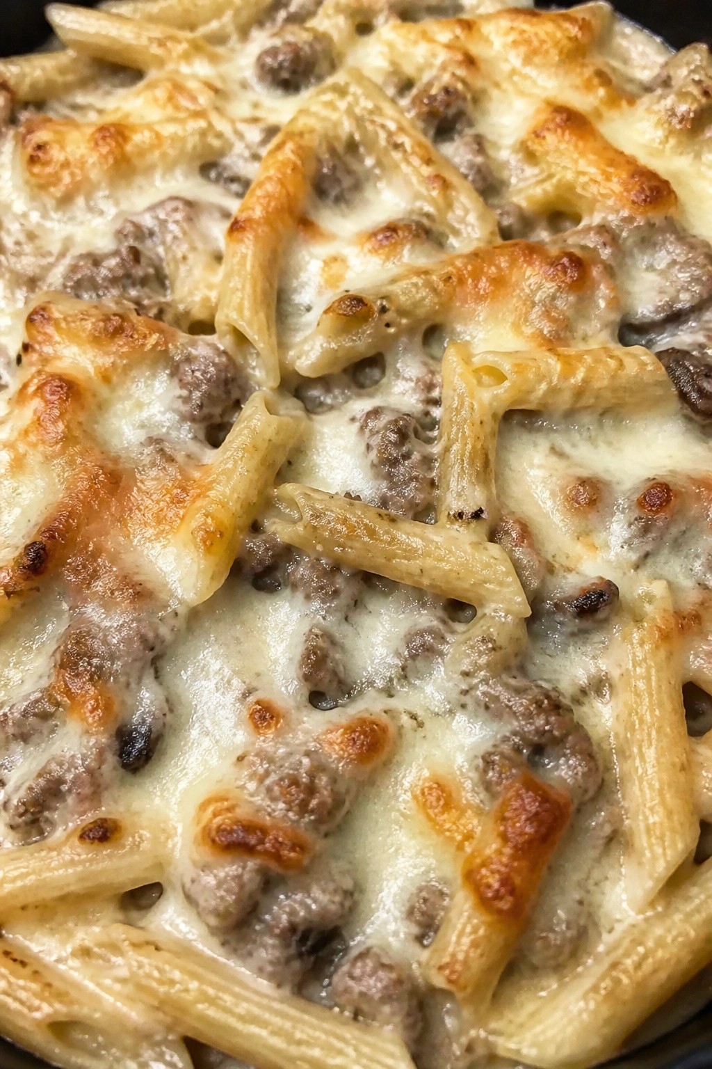 Creamy Sausage Mushroom Alfredo Pasta Casserole
