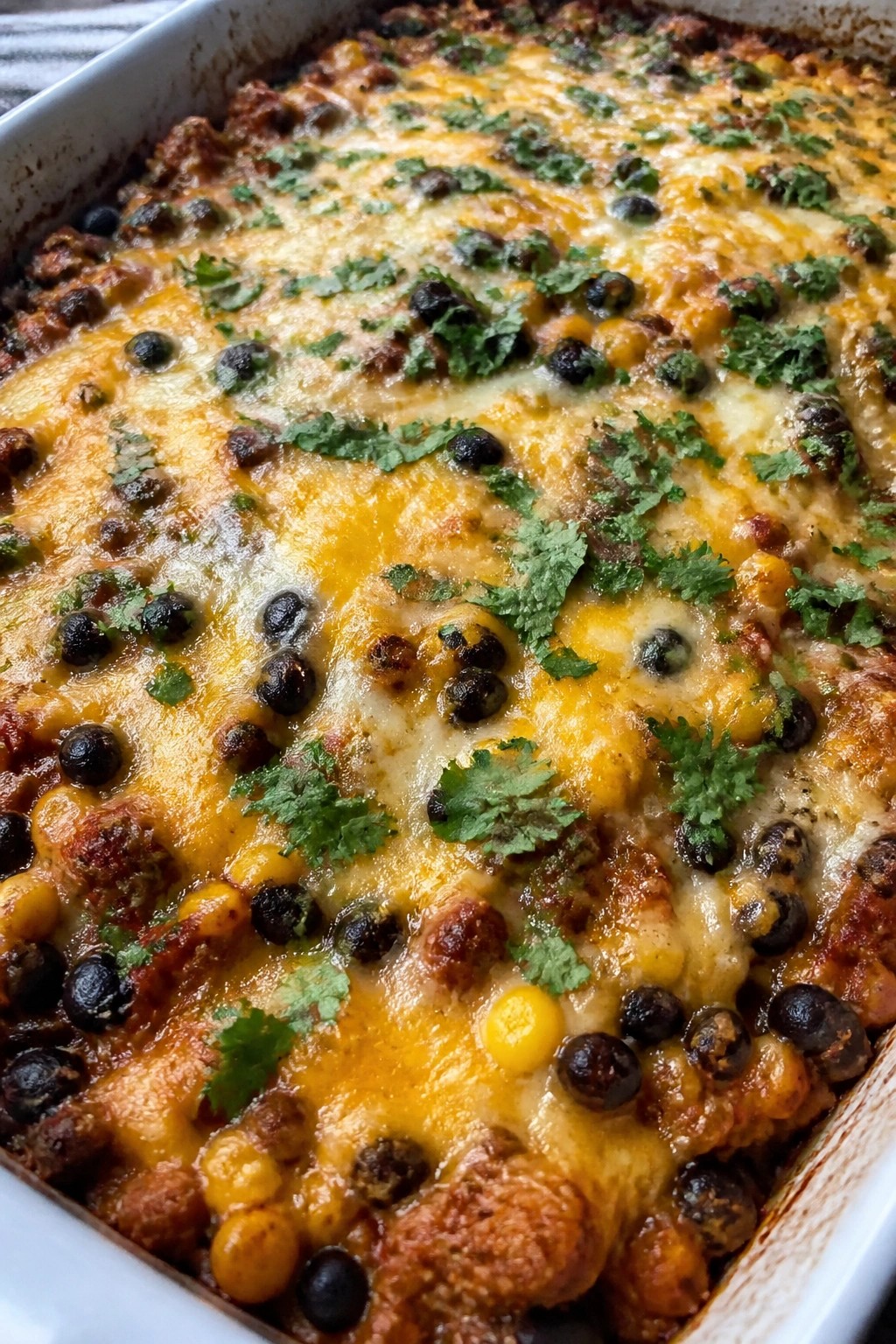 Mexican Chorizo Black Bean and Corn Casserole