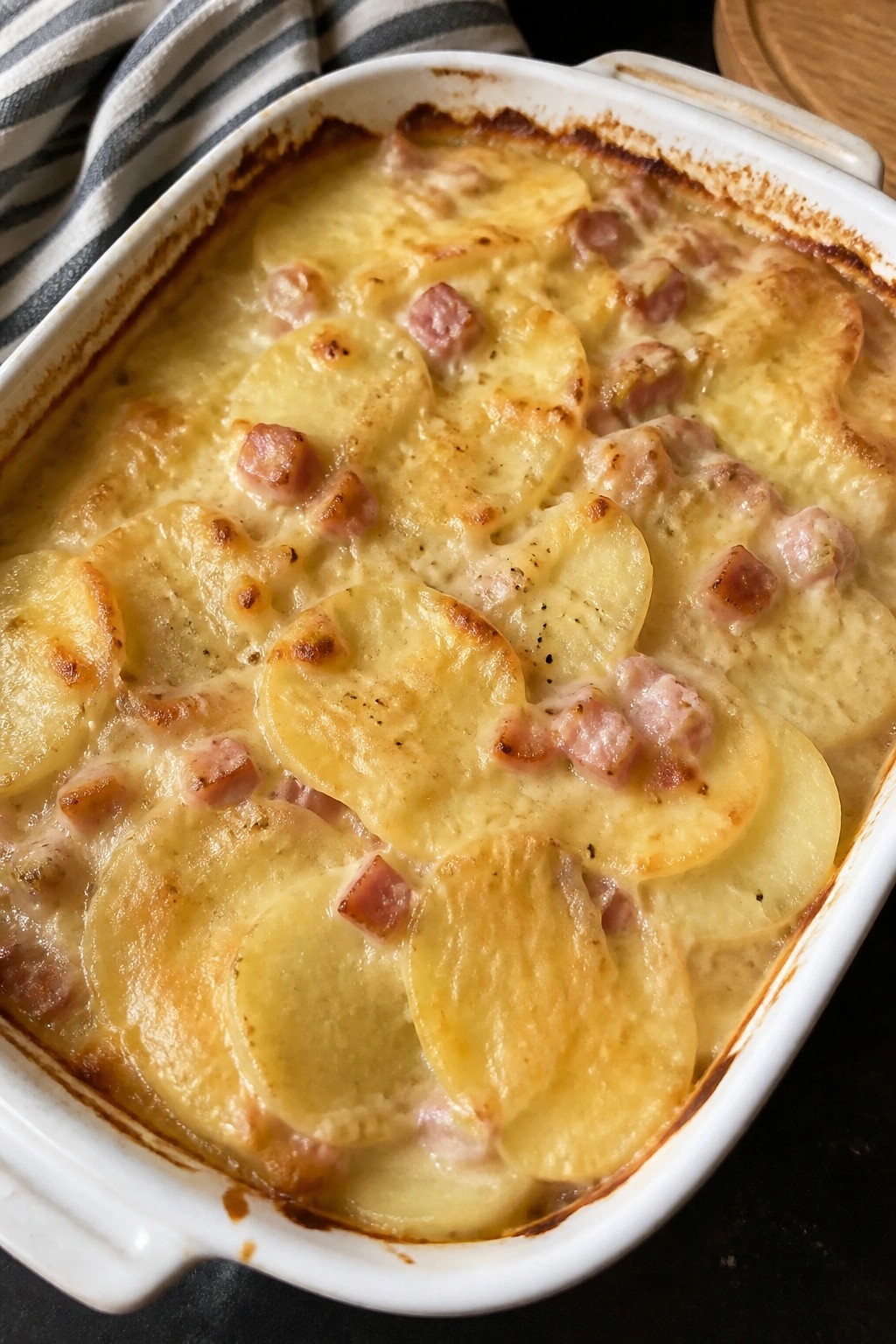 Ham and Scalloped Potato Casserole with Gruyère