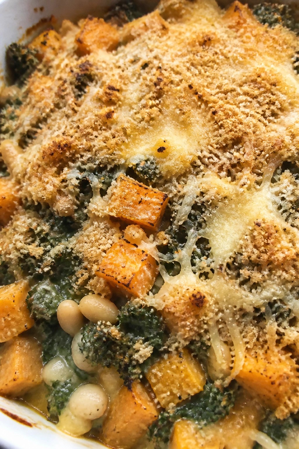 Butternut Squash and Kale White Bean Gratin