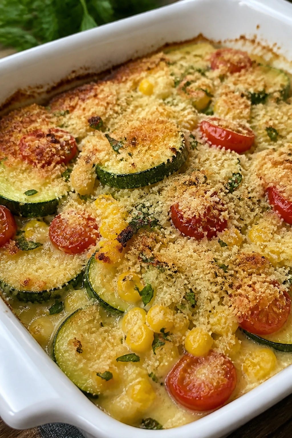 Creamy Parmesan and Fresh Herb Vegetable Bake