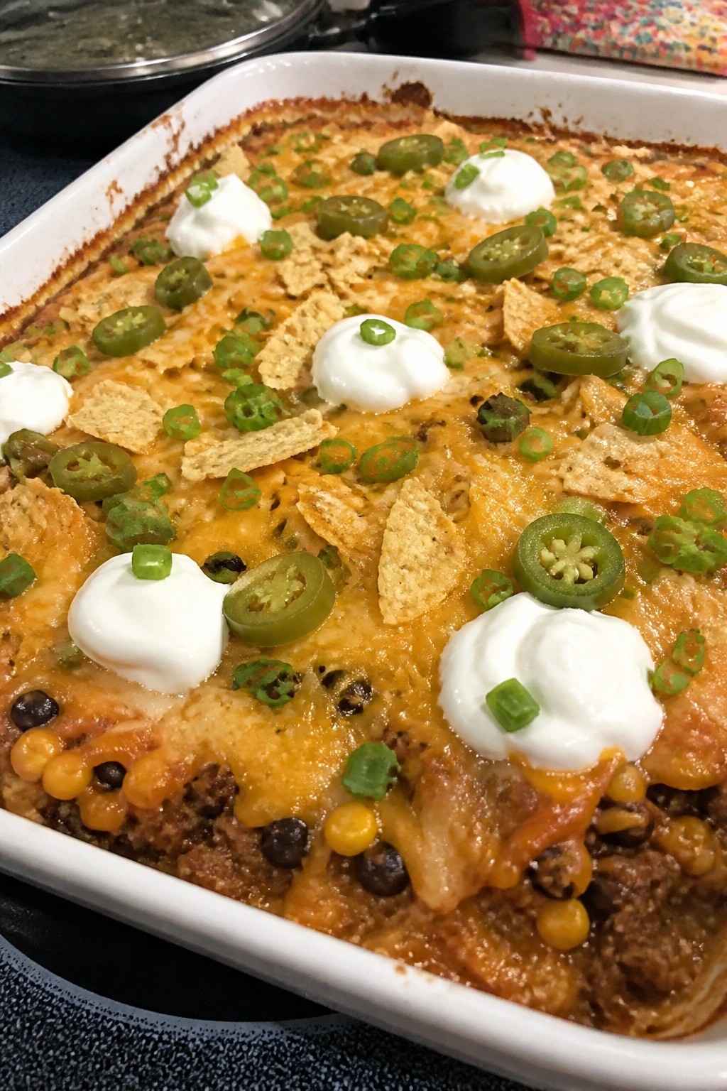 Loaded Nacho Beef Casserole