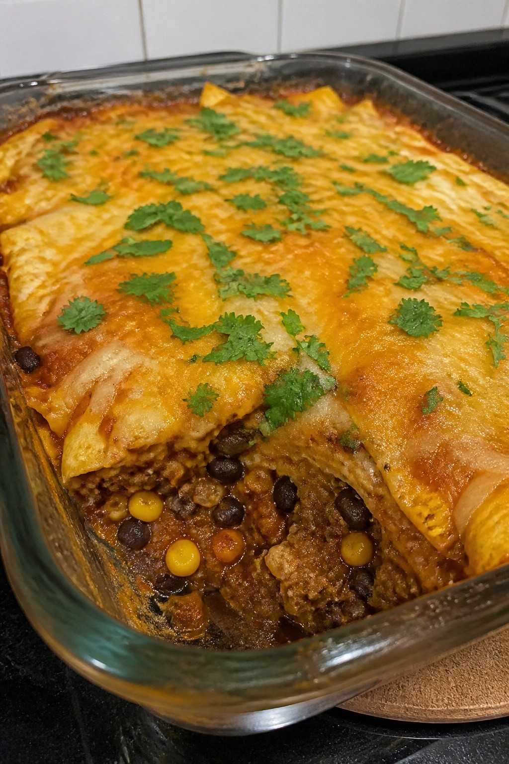 Spicy Beef Enchilada Casserole