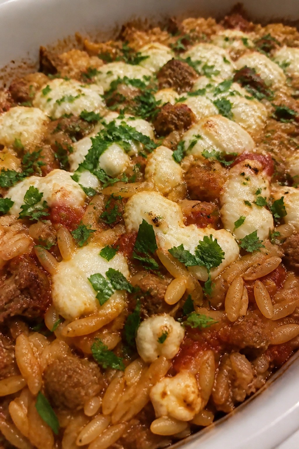 Greek Lamb and Orzo Casserole with Feta