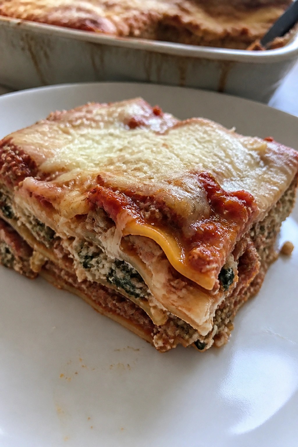 Beef Lasagna with Ricotta and Spinach