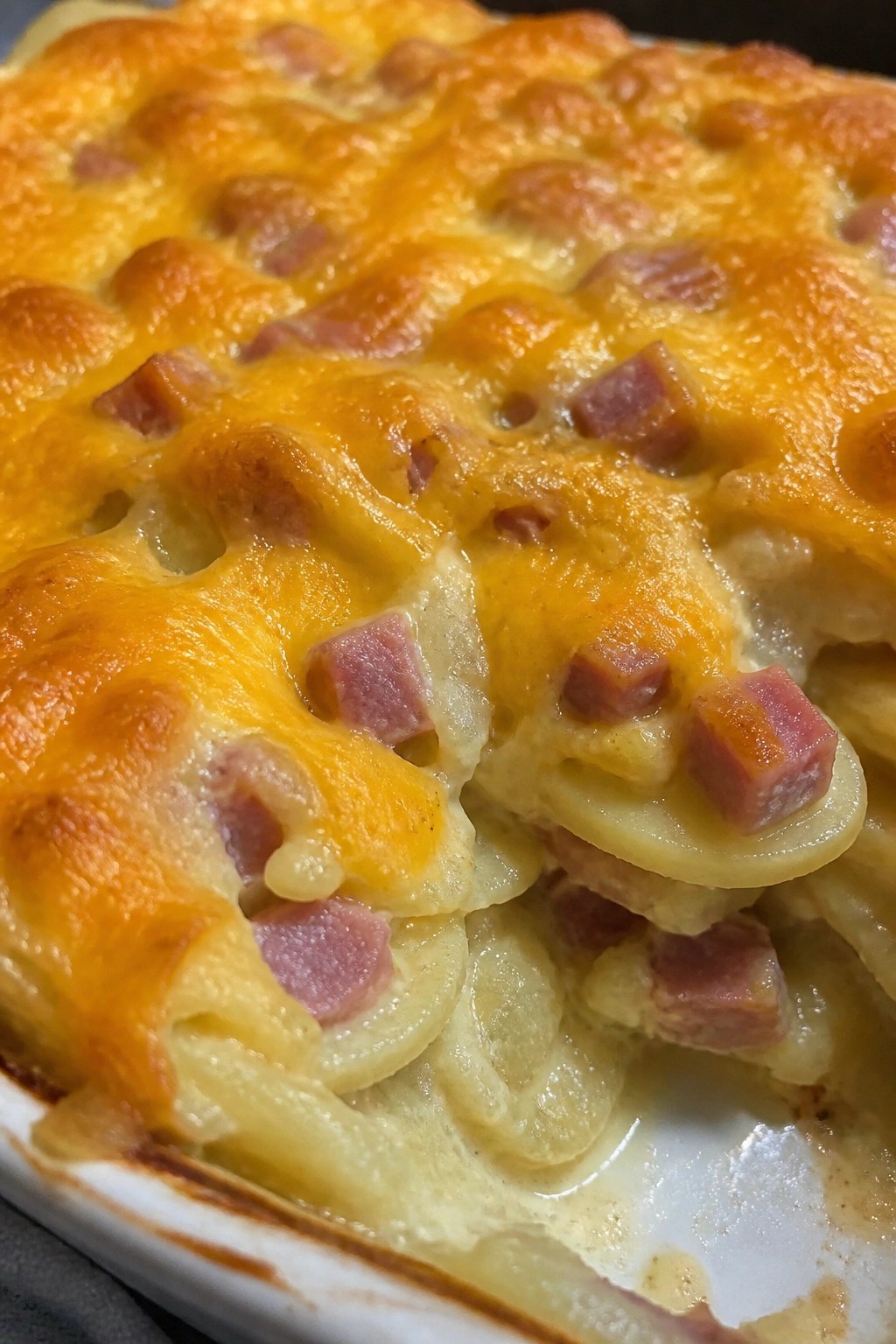 Ham and Potato Casserole with Cheddar and Mustard
