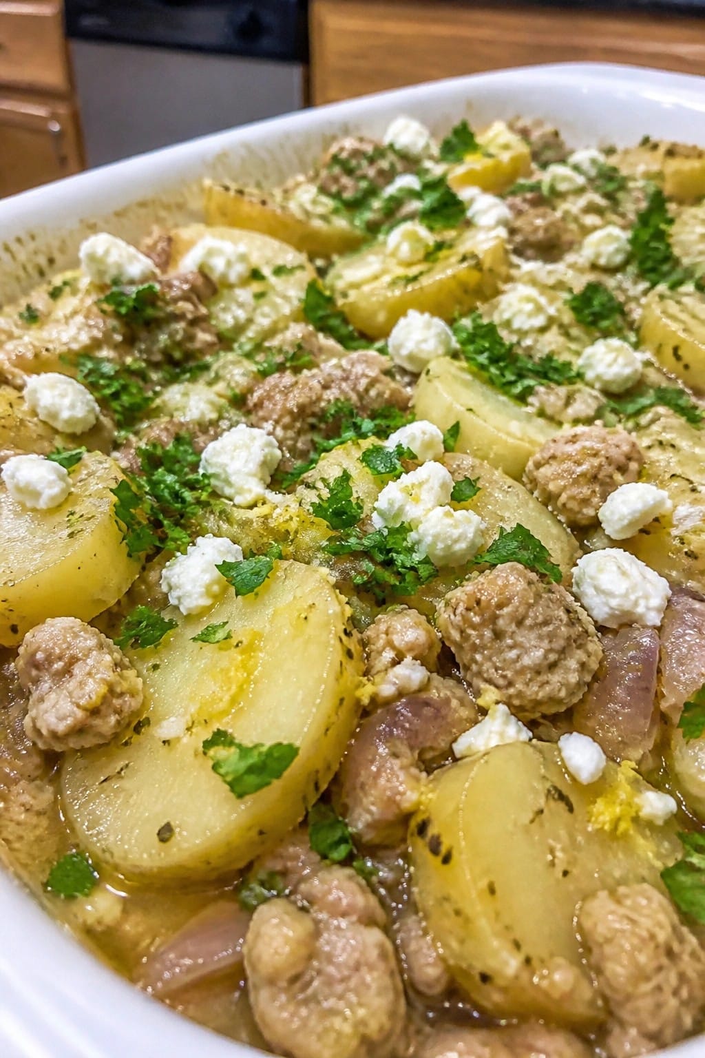 Greek Lemon Potato and Turkey Casserole