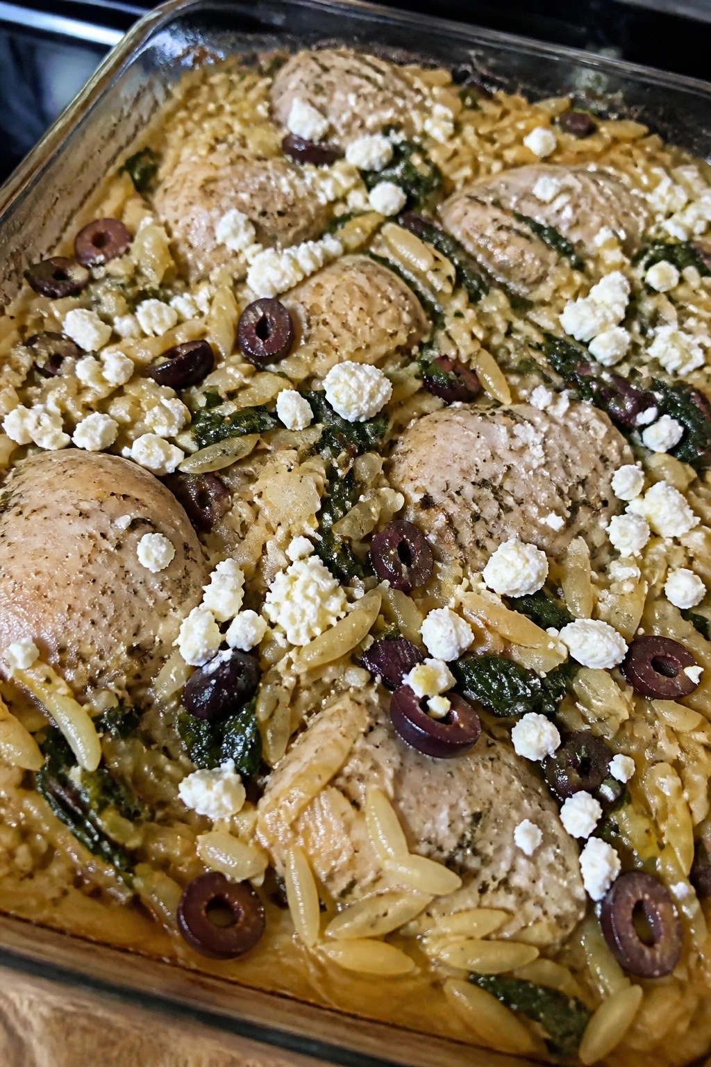 Greek Lemon Chicken and Orzo Casserole