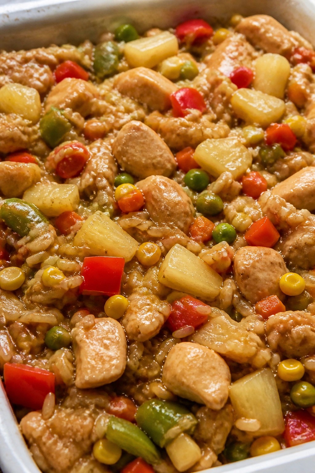 Teriyaki Chicken Vegetable and Pineapple Casserole