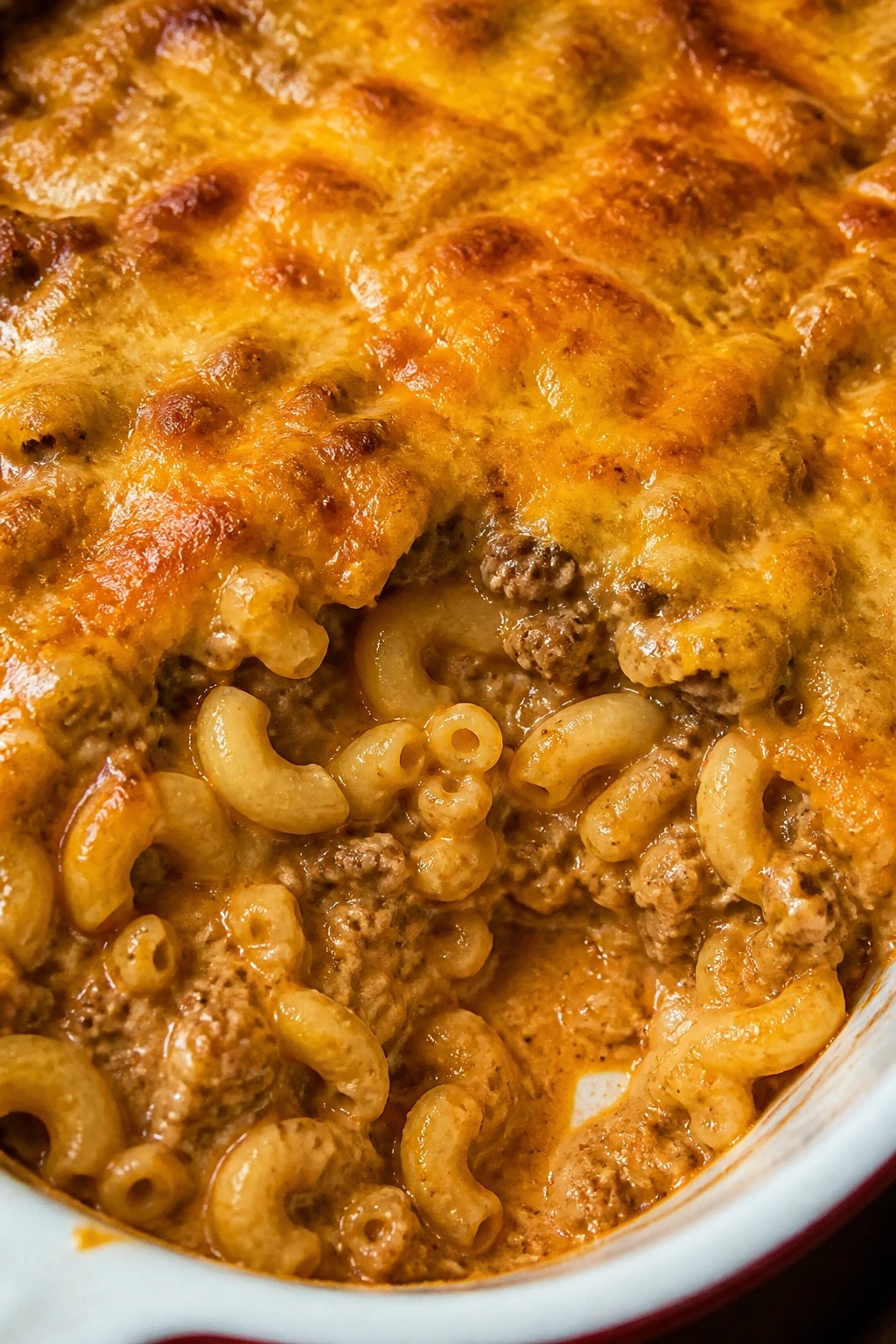 Cheesy Beef and Elbow Macaroni Casserole
