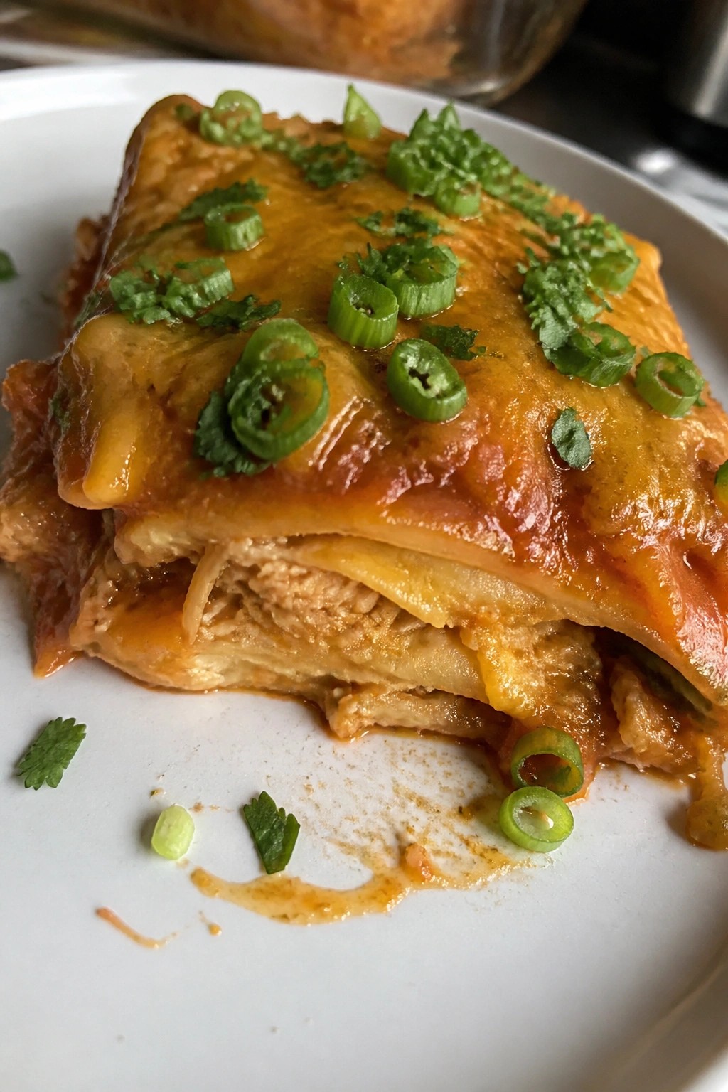 Chicken Enchilada Casserole with Corn Tortillas