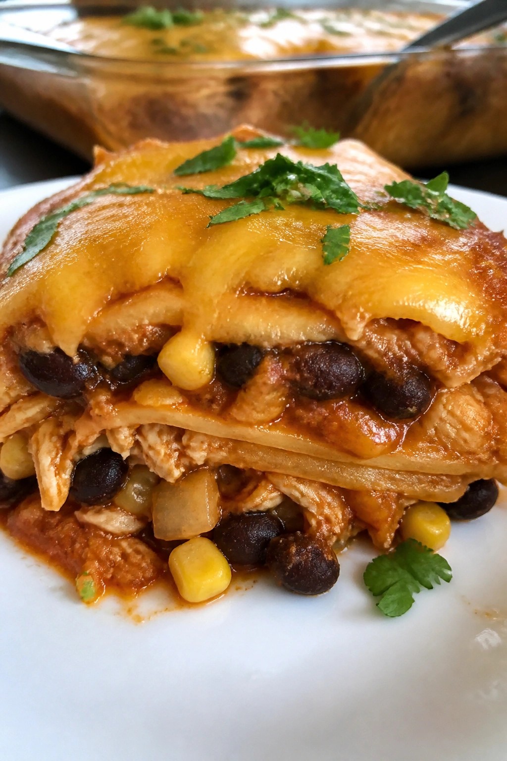 Mexican Chicken Tortilla Layer Casserole