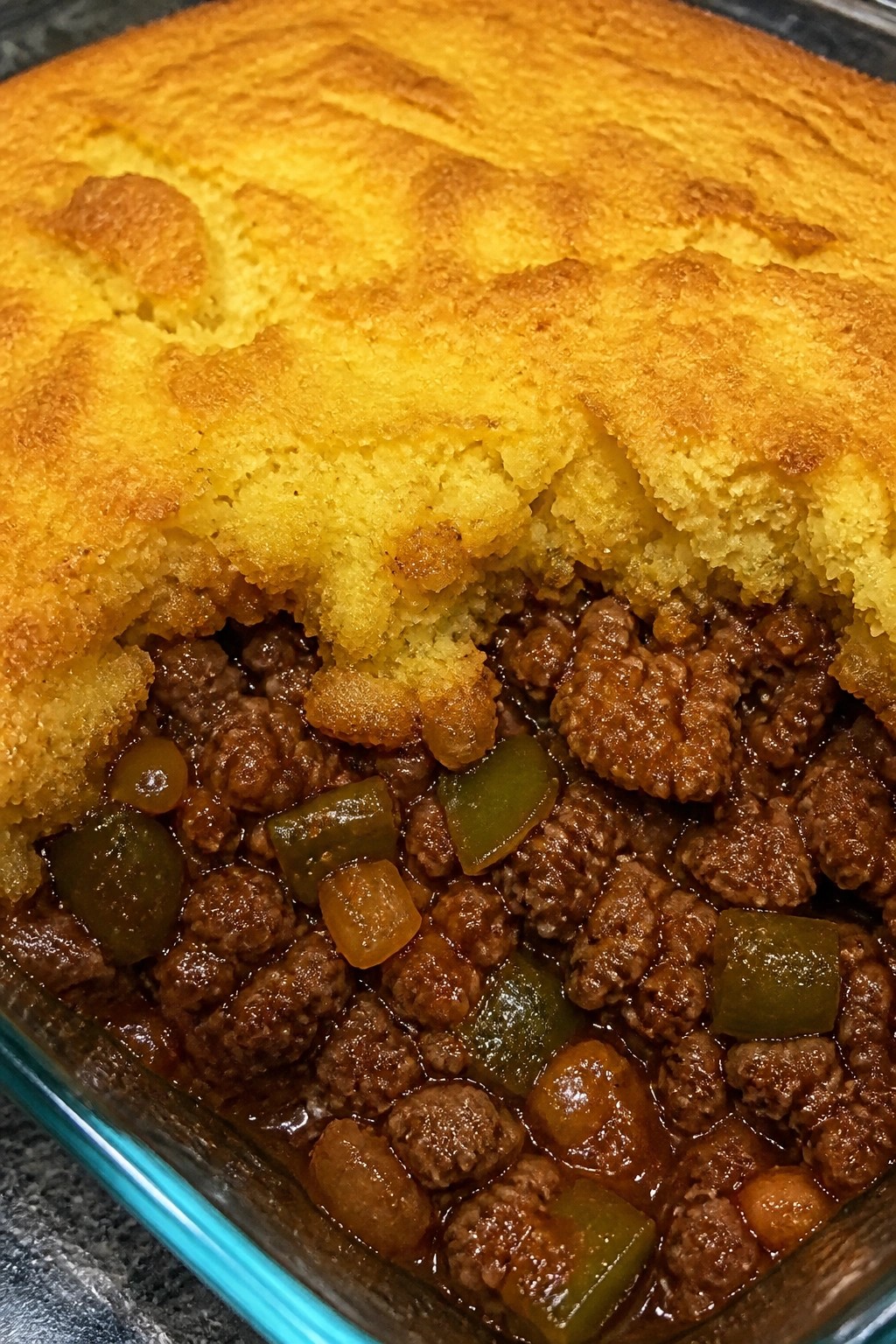 Sloppy Joe Cornbread-Topped Casserole