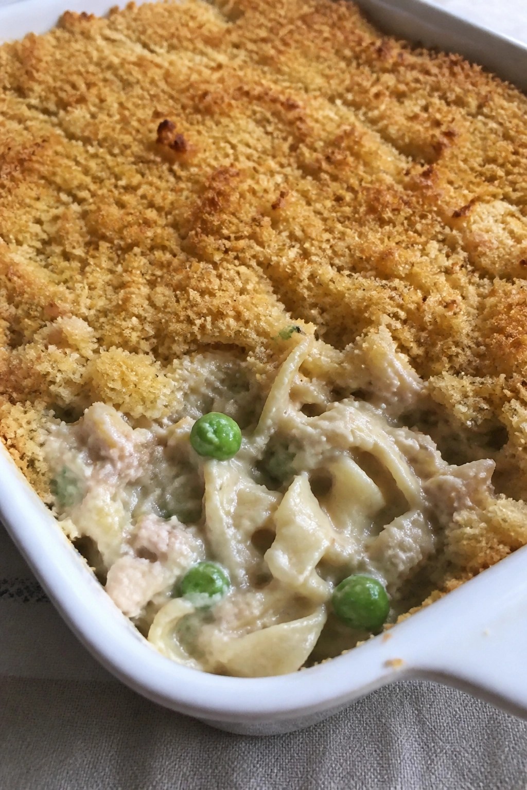 Tuna Noodle Casserole with Crispy Breadcrumb Crust
