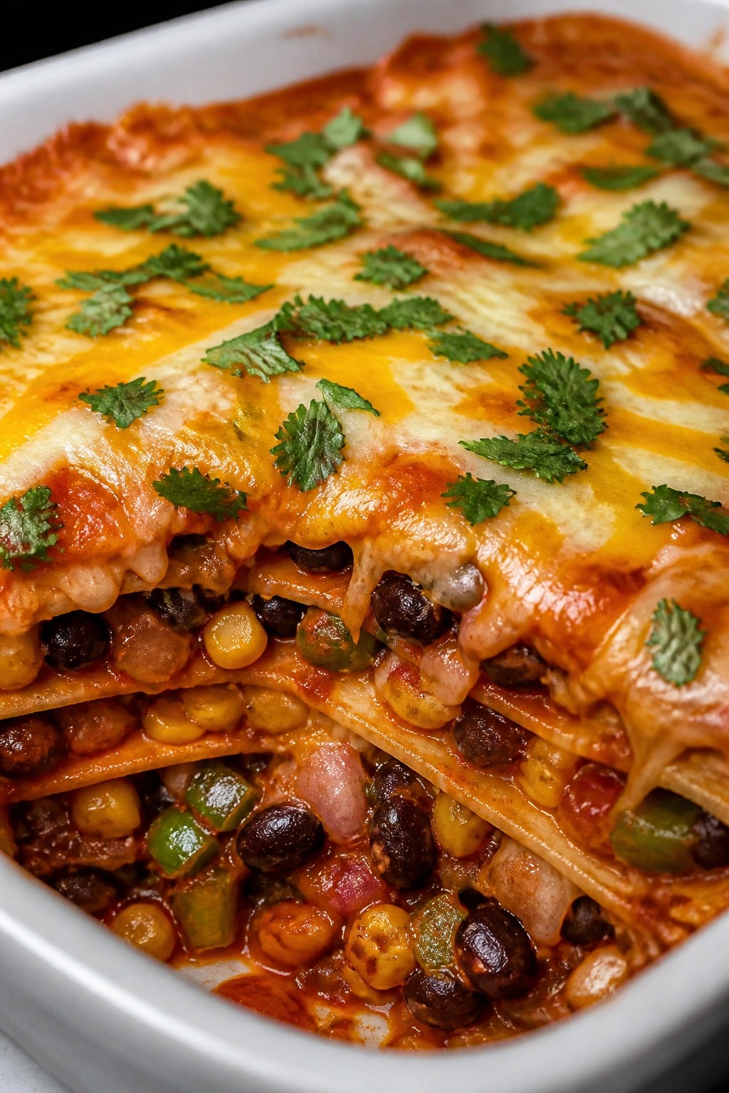 Vegetarian Black Bean Enchilada Casserole