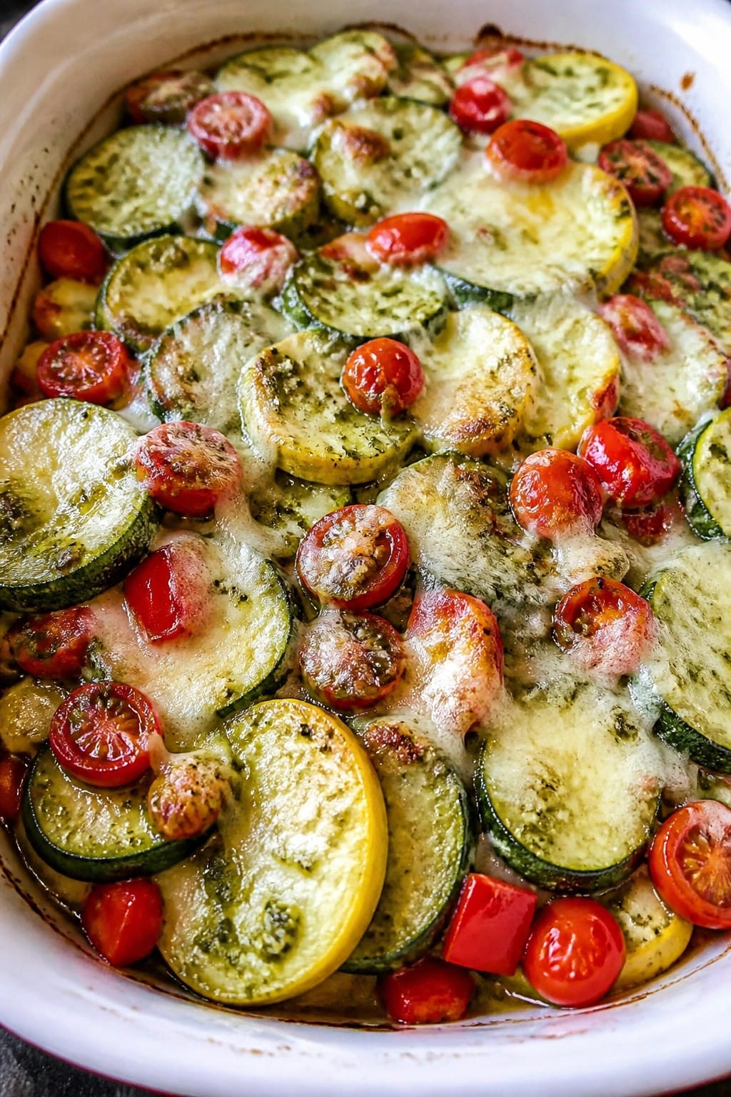 Fresh Basil Pesto Vegetable Medley Casserole