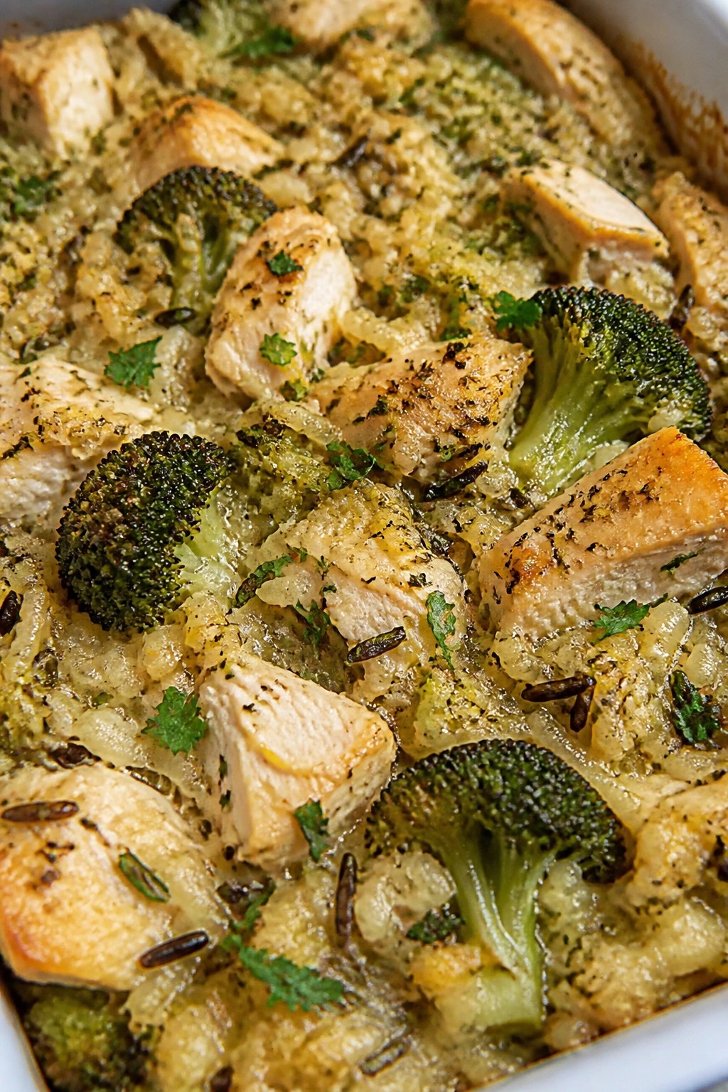 Lemon Herb Chicken and Wild Rice Casserole