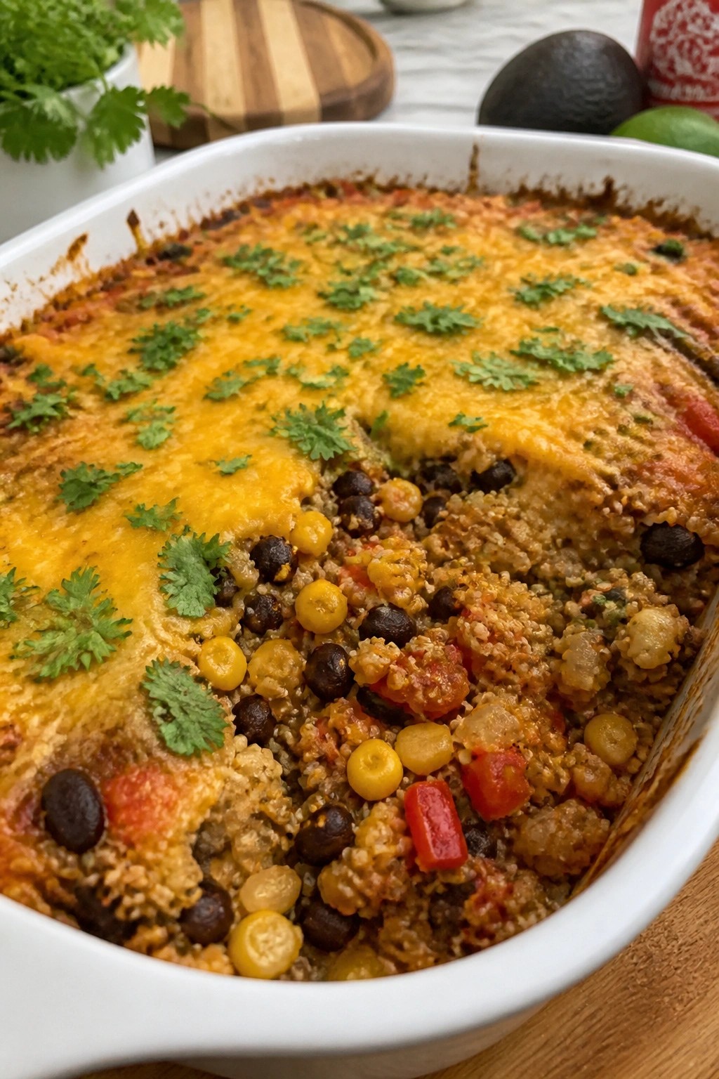 Quinoa Black Bean Enchilada Casserole