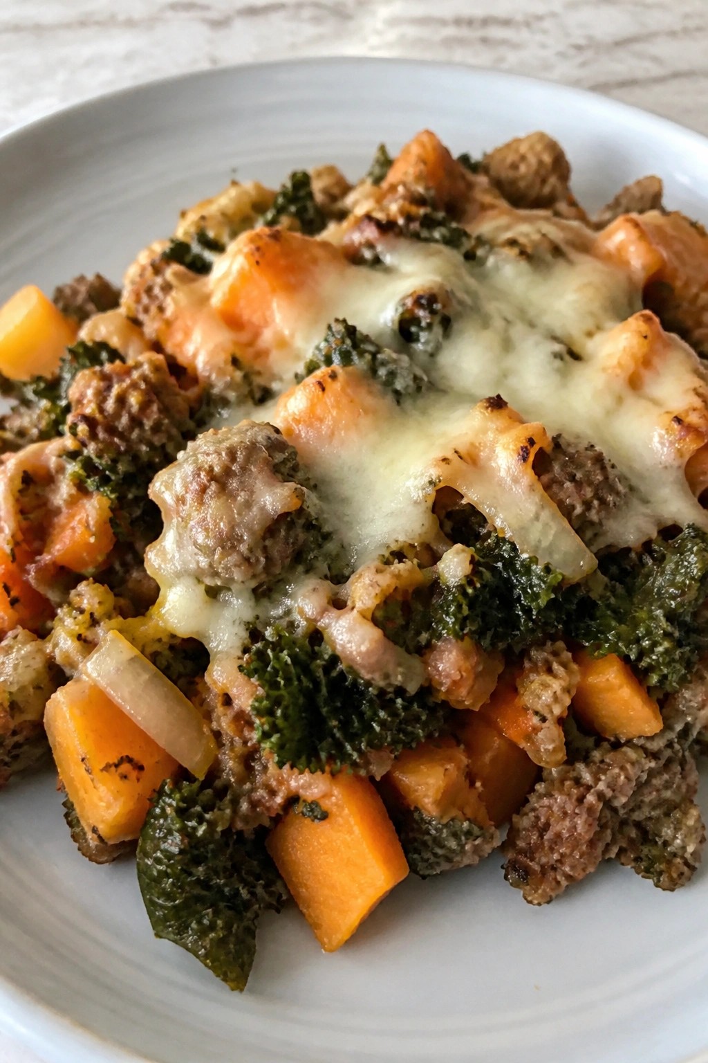 Turkey Sausage Kale and Sweet Potato Casserole
