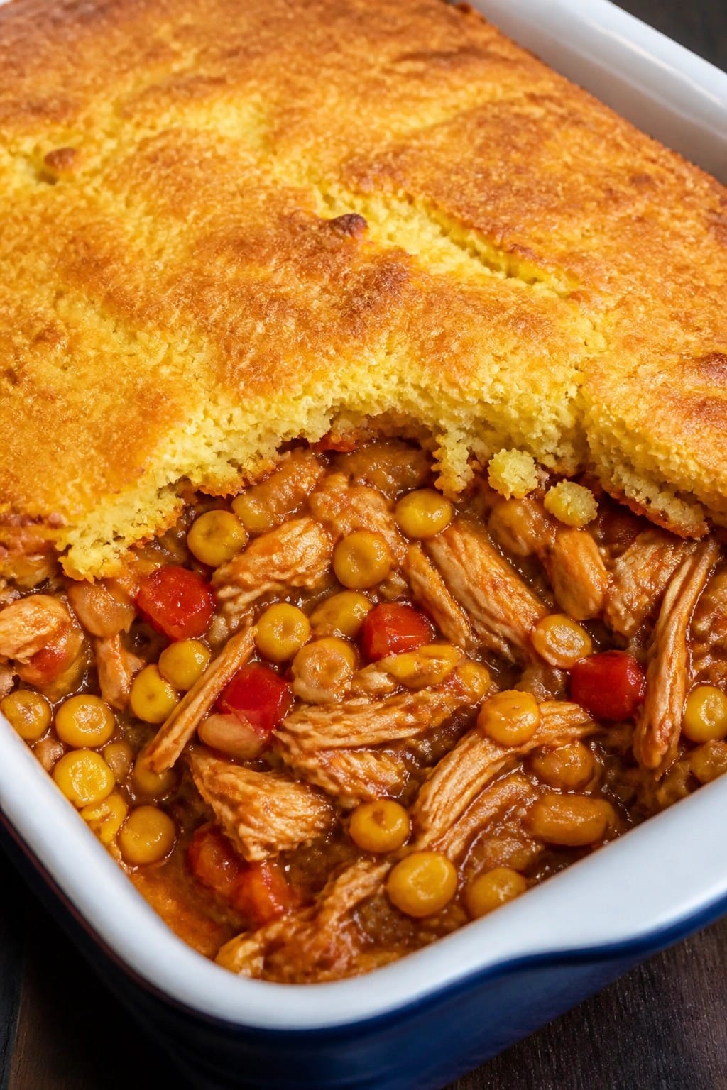 BBQ Chicken and Cornbread Casserole