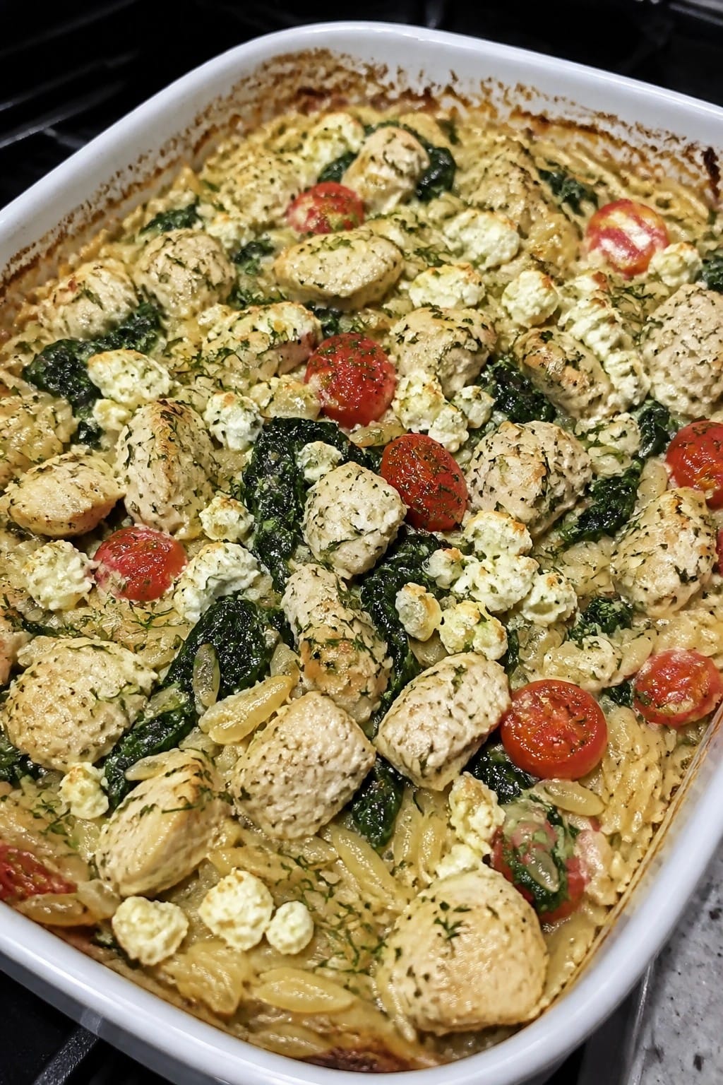Greek Lemon Chicken Orzo Casserole