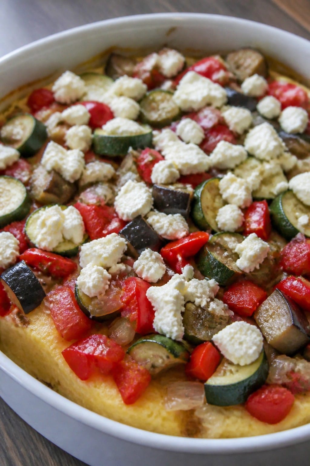 Ratatouille Polenta Goat Cheese Casserole