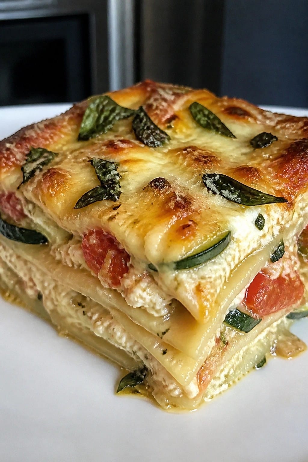 Zucchini Tomato Basil Lasagna Casserole