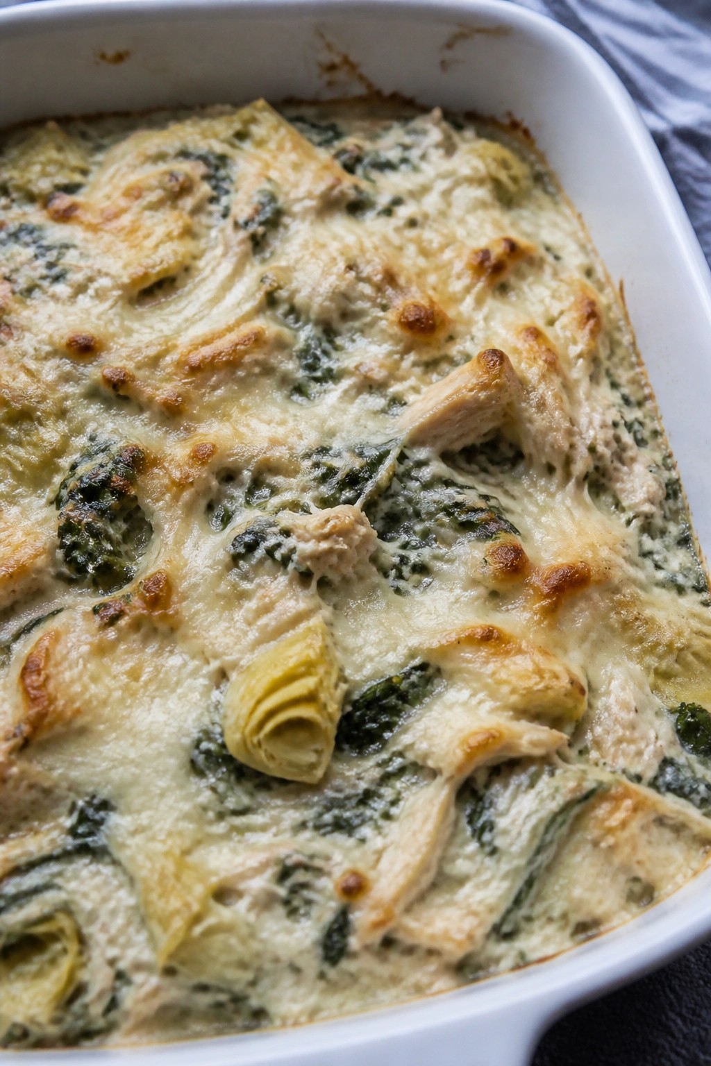Spinach Artichoke Chicken Casserole