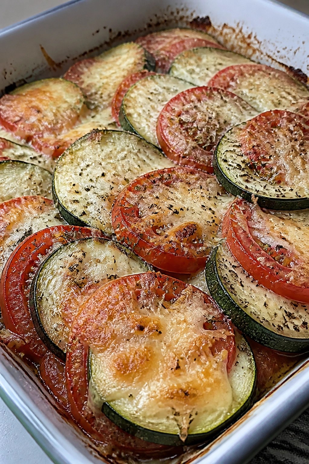 Zucchini Tomato Parmesan Bake