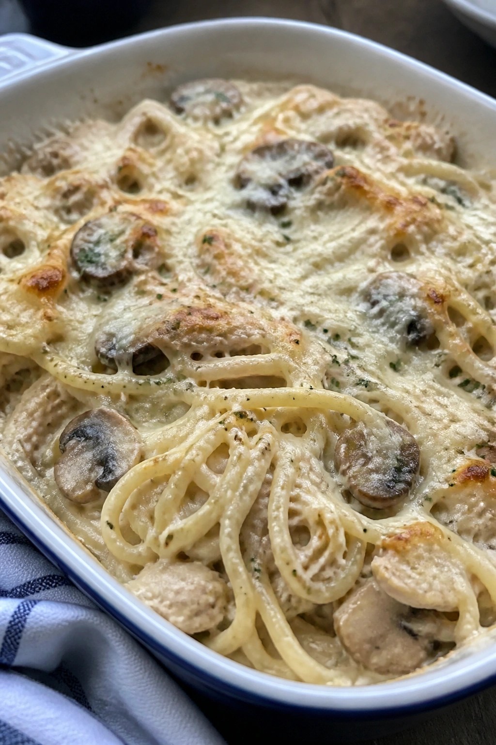 Creamy Mushroom Turkey Tetrazzini