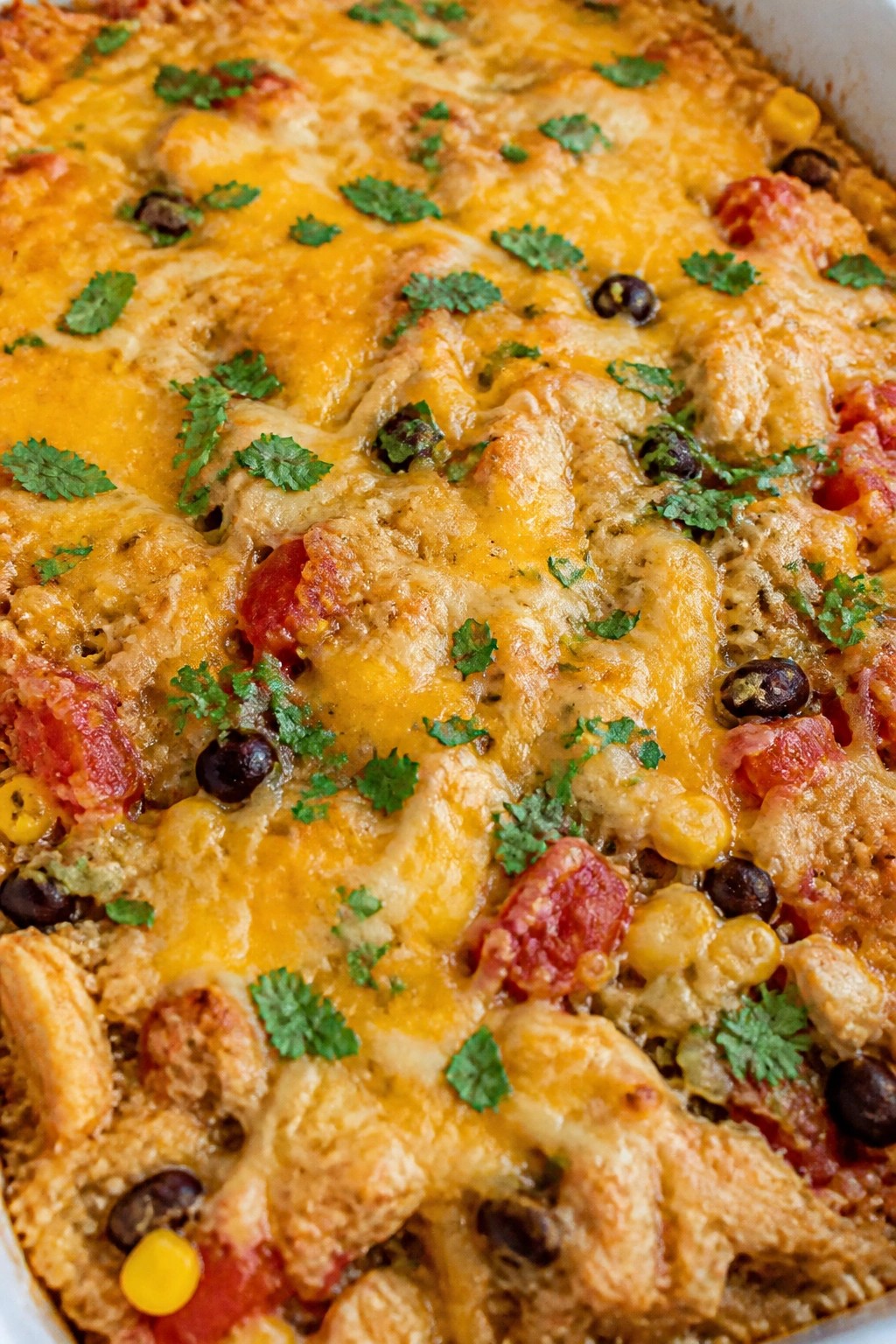 Tex-Mex Chicken Quinoa Casserole with Fire-Roasted Tomatoes