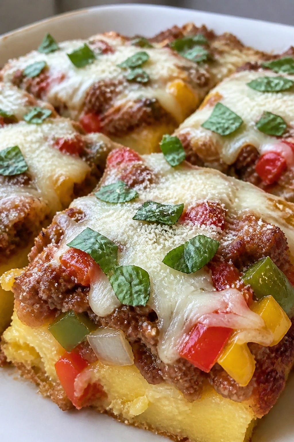 Italian Sausage Pepper and Polenta Casserole