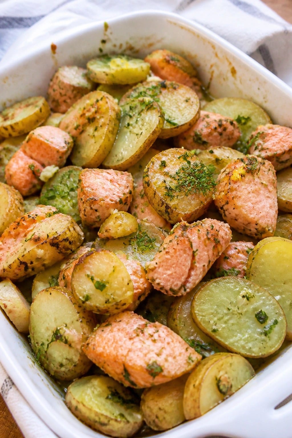 Herbed Salmon and Summer Potato Casserole