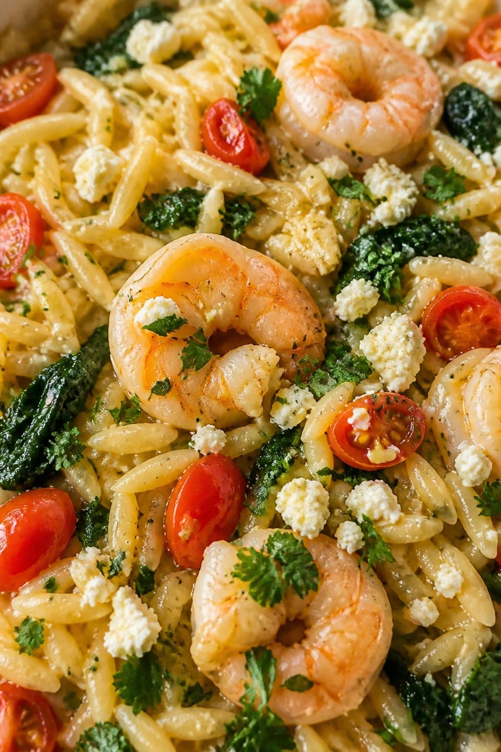Lemon Garlic Shrimp and Orzo Bake