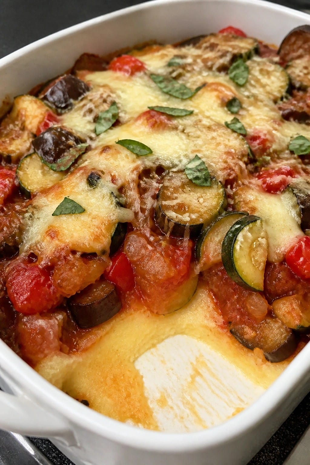 Ratatouille with Creamy Polenta Casserole
