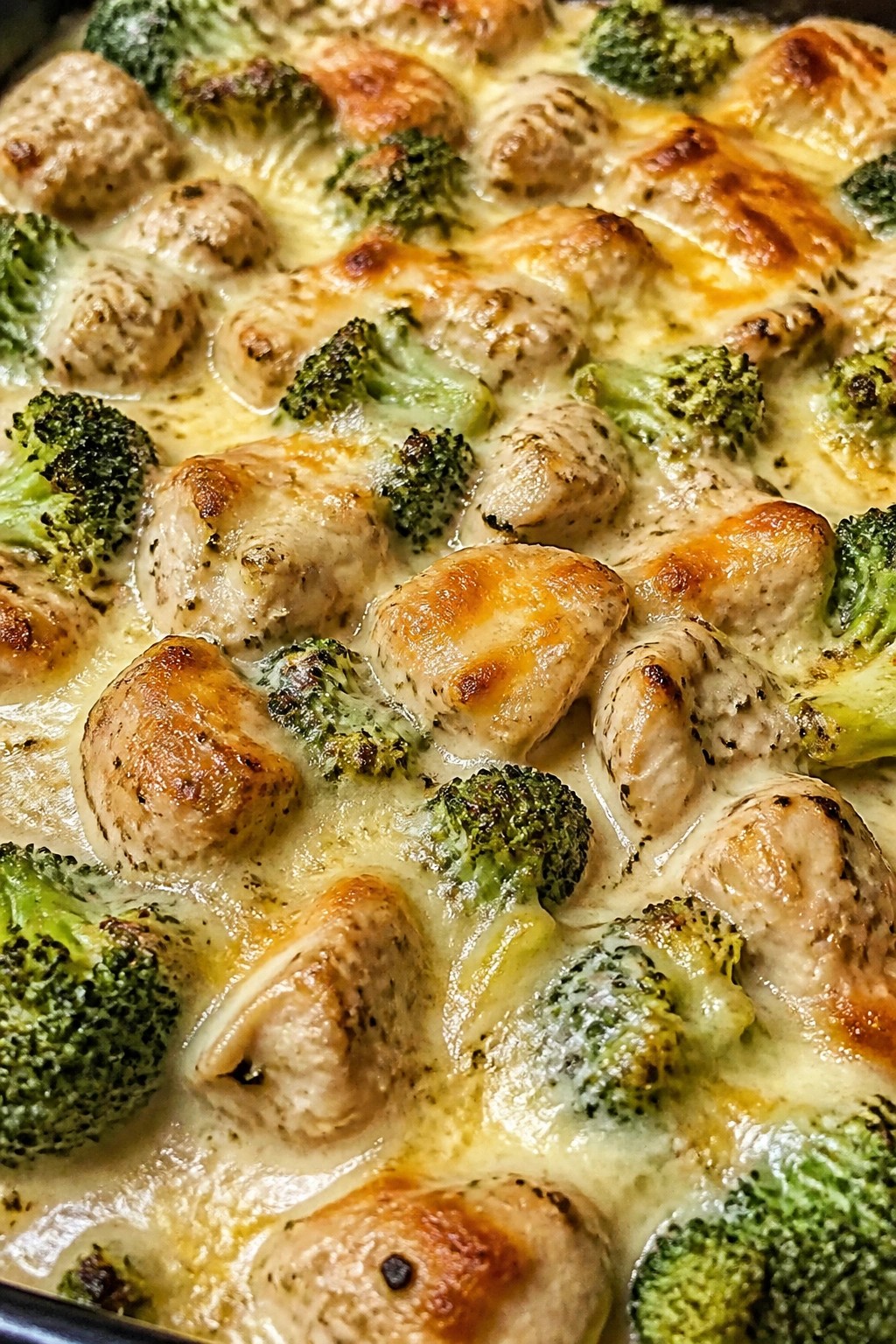 Creamy Garlic Parmesan Chicken Broccoli Casserole