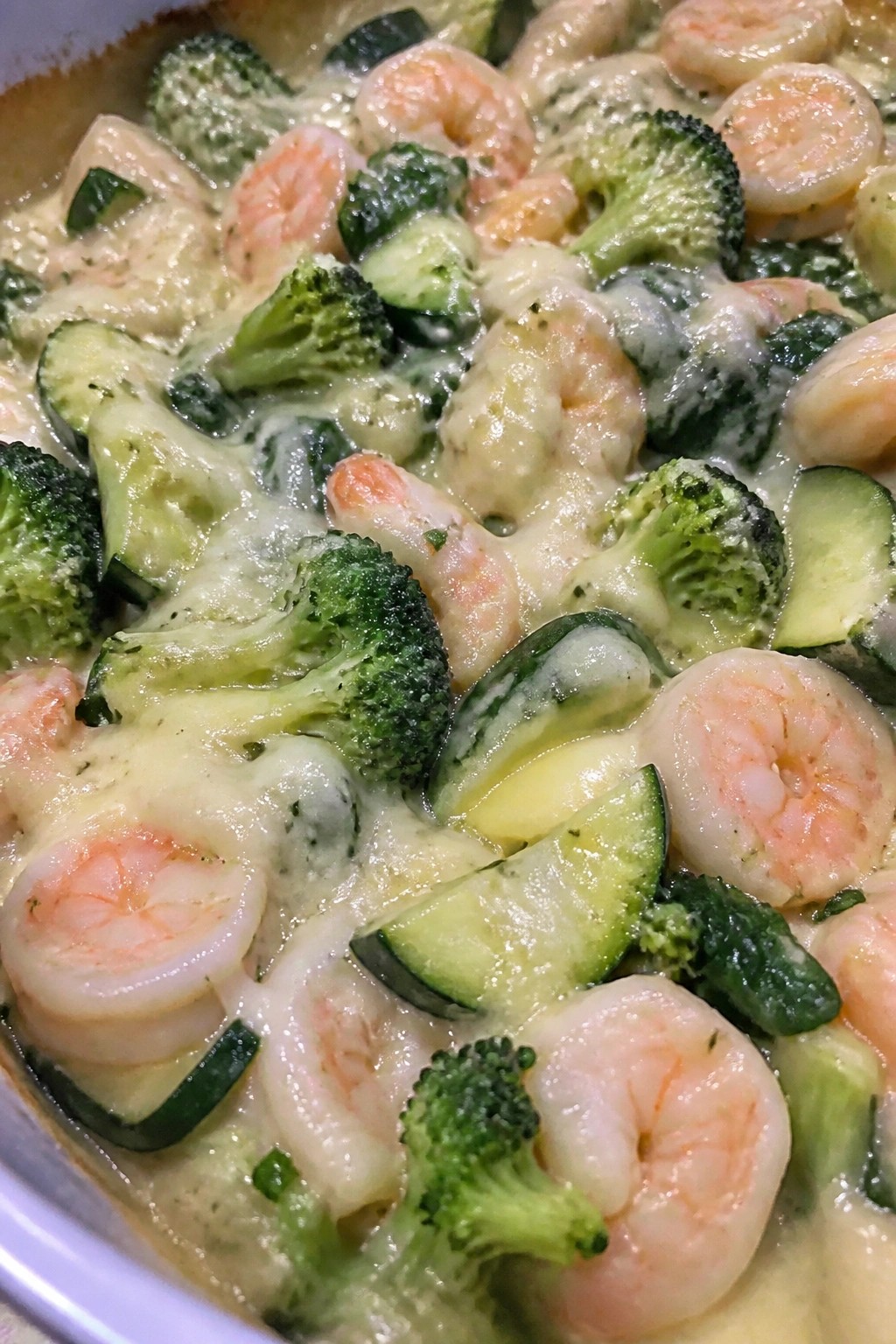 Shrimp Alfredo Vegetable Casserole