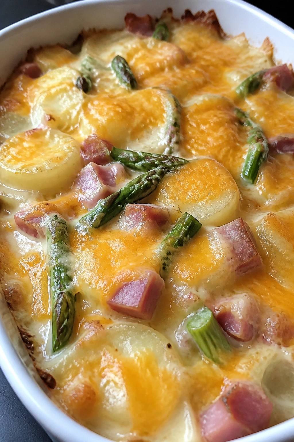 Ham and Asparagus Scalloped Potato Casserole
